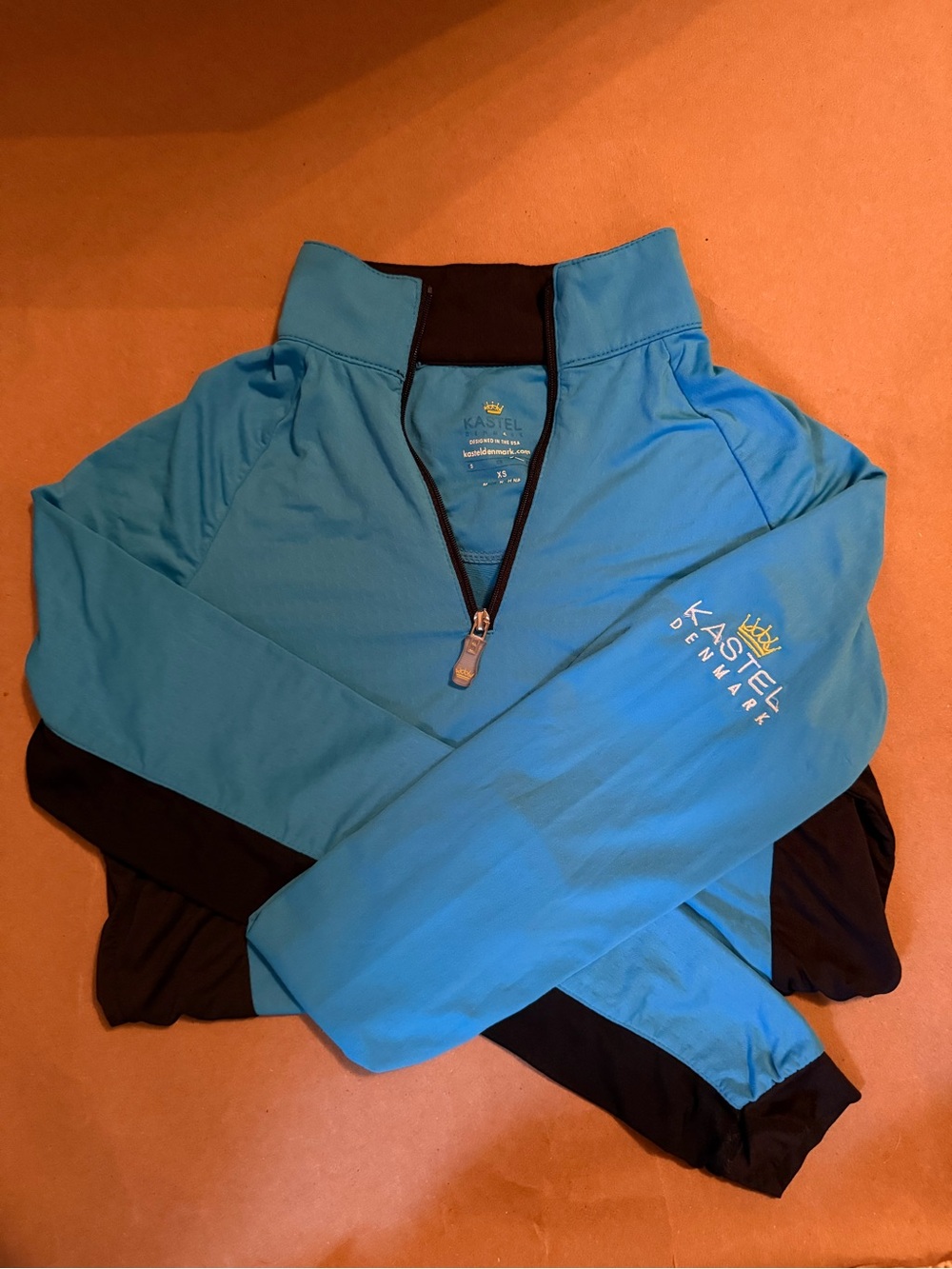 Kastel Denmark Women's Long Sleeve Half-Zip Top in Teal Blue